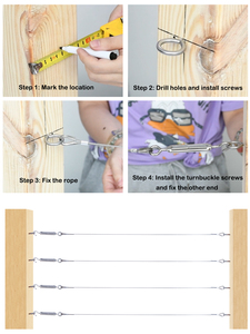 Jardín Espalier pérgola planta pared cerca alambre cuerda tensor accesorios DIY acero Trelli alambre Hardware Kit para planta trepadora - Product Image 6