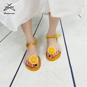 Sandalias de Verano 2022 para Mujer, Transparentes, Tipo Chanclas, de Gelatina, Planas, con Diseño de Frutas, para <span class=keywords><strong>la</strong></span> <span class=keywords><strong>Playa</strong></span> - Product Image 6