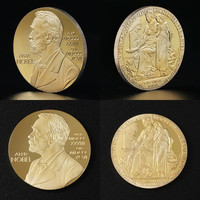Collection de pièces commémoratives Alfred Bernhard Nobel, cadeau souvenir, art métallique antique