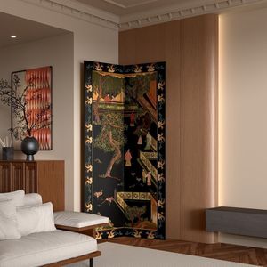 Biombo Plegable de Madera Maciza con Acabado Lacado, 240x183cm, Estilo Vintage, para Dividir Habitaciones, Sala de Estar, Dormitorio, Oficina, Hotel, Entrada - Product Image 3