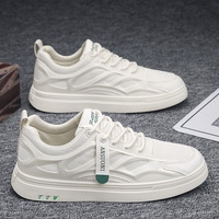 Chaussures de sport décontractées pour hommes, légères, respirantes, en maille, à lacets, couleur unie, tendance, pour le printemps