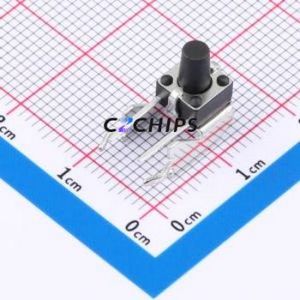 GT-TC102A-H085-L1 Tactile Switch Through hole,6.1x6.1mm Switch Single Pole Single Throw Round Button 1.6N Right Angle Insert - Product Image 1