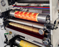 Imprimante flexographique à 5 couleurs modèle RTRY-420 avec moniteur vidéo et dorure à froid