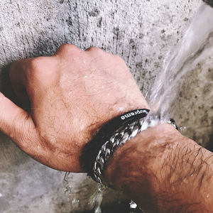 Bijoux tendance en acier inoxydable taillé <span class=keywords><strong>diamant</strong></span> à graver noir/argent/or 10mm <span class=keywords><strong>bracelet</strong></span> chaîne à maillons cubains épais pour hommes - Product Image 4