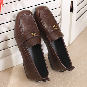 <span class=keywords><strong>Mocasines</strong></span> de Punta Cuadrada para <span class=keywords><strong>Mujer</strong></span>, Tacón de Cuña, Decoración con Botón Metálico Rosa, Zapatos Sin Cordones, Calzado Elegante e Informal para Oficina - Product Image 6