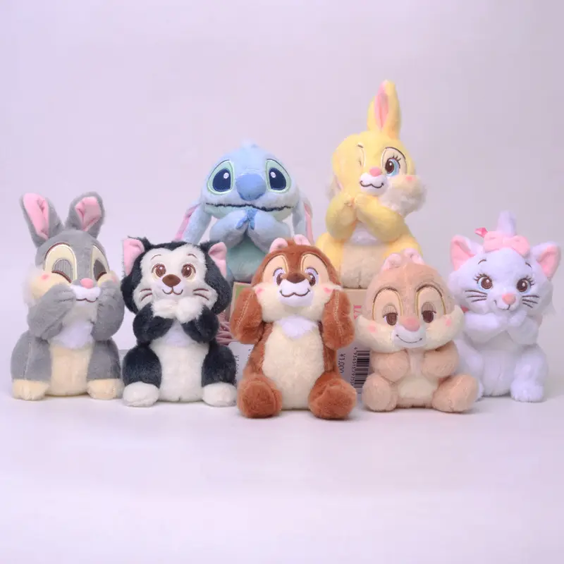 Samp ceckelinci Mary kucing Stitch lucu mewah gantungan kunci liontin boneka liontin kecil