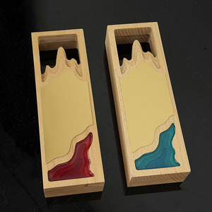 Trophée <span class=keywords><strong>en</strong></span> <span class=keywords><strong>bois</strong></span> personnalisé avec silhouette de montagne et plaque dorée, récompense rectangulaire <span class=keywords><strong>creuse</strong></span> pour la reconnaissance des réalisations professionnelles MH-J0113 - Product Image 6