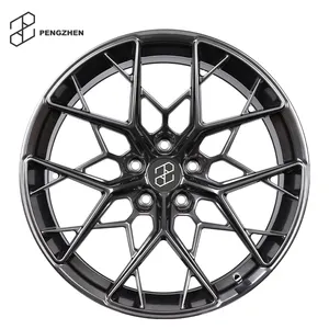 Pengzhen Monoblock Hyper Black 18 19 inch 5x112 9.5 Car Rims Forged Aluminium Alloy Wheels For 2004 BMW 530i