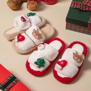 Nuevas Pantuflas de Felpa de Papá Noel y Reno para Mujer, Invierno 2026, Tendencia de Moda, Cálidas - Product Image 1