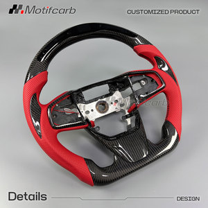 Volant en fibre de carbone rouge personnalisé avec LED pour Honda Civic 10ème génération 2016-2021 Type-R FK8 Si Coupé CR-V - Product Image 3