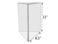Support de signalisation de table en acrylique transparent à 3 faces XinHua 8,5W X 11H pouces