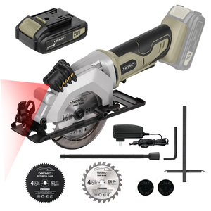 Sierra Circular Inalámbrica Mini con Batería de Iones de Litio de 20V, Hoja de 115mm, Guía Láser para Cortar Madera, Metal y Plástico - Herramienta de Bricolaje - Product Image 1