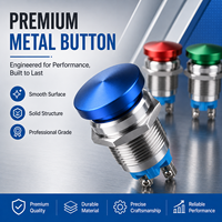 Interruptor de Botón Pulsador con Cabeza de Hongo Metálica IP65, de Acero Inoxidable, Montaje en Panel, Control Momentáneo para Equipos Industriales