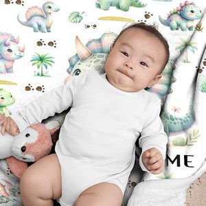 Cartoon Cute Dinosaur Flannel <b>Blanket</b> <b>Throw</b> <b>Blanket</b> Nap <b>Blanket</b> Skin Friendly Reversible for Bedroom Living Room Custom Print - Product Image 2