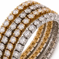 Listo para Enviar al por Mayor: Pulsera de Tenis de Acero Inoxidable 316L con Baño de Oro PVD de 18K y Circonitas, Impermeable, Inalterable, Joyería para Mujer
