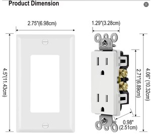 Tiêu chuẩn Mỹ Nhà Máy Giá kép Surge-proof Tường Ngoài Trời ổ cắm PVC chúng tôi receptacle cho công nghiệp văn phòng sử dụng 15A đánh giá 2 - Product Image 6
