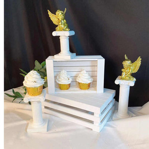 Vintage Wooden <b>Crate</b> Storage Box Set <b>White</b> Rectangular Standing Decorative Garden Display Prop - Product Image 2