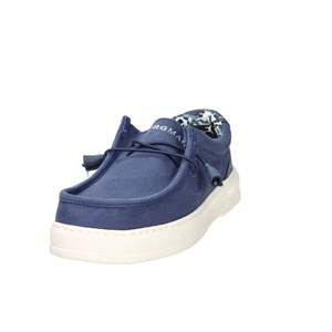 Mocasines sin cordones para hombre, color azul Verdone, de lona, informales. - Product Image 2