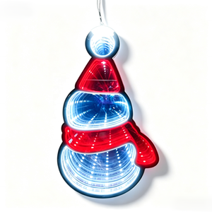 Mini Hanging Christmas Hat Infinity Abyss <b>Light</b> Acrylic LED <b>Ornament</b> Christmas Tree Pendant Decoration - Product Image 1