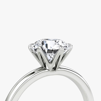 Bague de fiançailles solitaire à quatre griffes en or massif 14K/18K avec diamant de laboratoire rond de 2 carats, certifié IGI, CVD/HPHT, personnalisable
