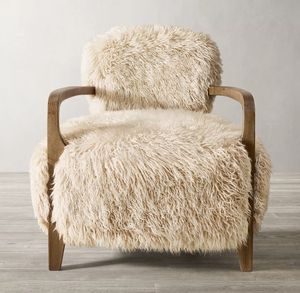 Luxury Outdoor Indoor Sofa Design Home Furniture Wooden Frame Artificial Sheepskin Lounge <strong>Chairs</strong> - Product Image 2