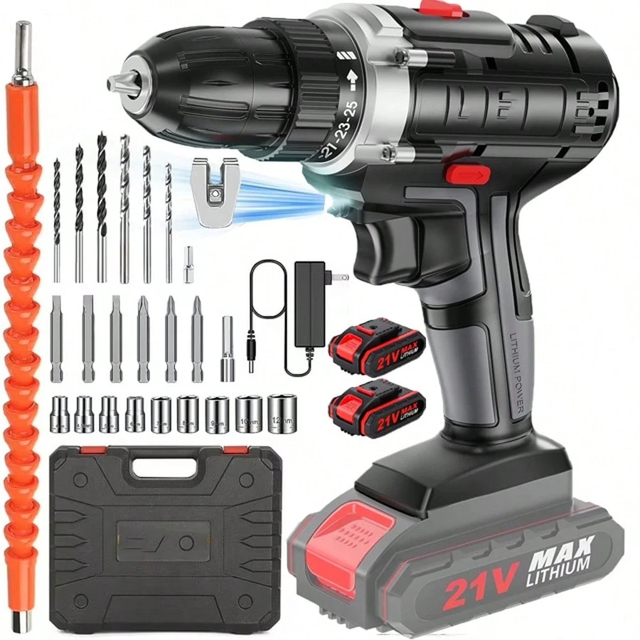 Portable High Quality Cordless Drill Set Wireless Battery Power Impact Drills Home Electric Screwdriver Kits for DIY