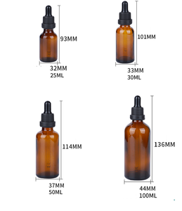 ขวดแก้วน้ำมันหอมระเหยแบบหยด Eric Amber Custom Color ขนาด 5/10/15/20/30/50 มล. 100 มล. พร้อมหัวหยด - Product Image 3