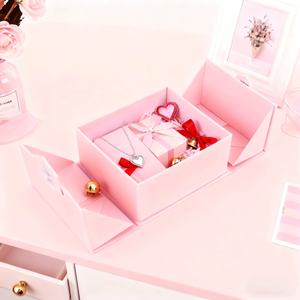 Biodegradable Waterproof Embossed Colorful Pattern Double Door Rigid Gift Boxes Custom Design Valentine's Day Matt Lamination - Product Image 2