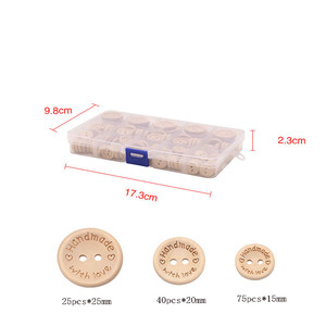 140 cái nút gỗ thủ công màu sắc tự nhiên kiểu chân <span class=keywords><strong>2</strong></span> lỗ cho bé tự làm trang phục & Phụ Kiện Nút gỗ Thư Tình thủ công - Product Image 2