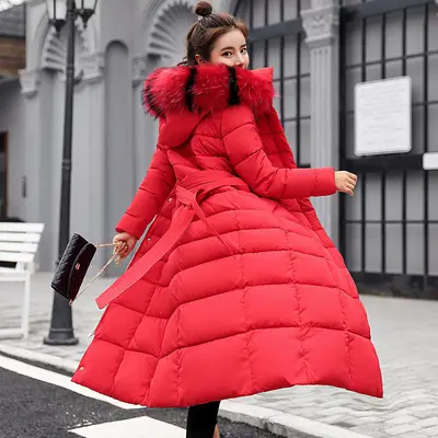 Winter Coat Women 2022 Red Parka Plus Size Long Jackets Hooded Korean Fashion Clothing Autumn Gray Black Coats