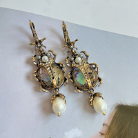 Boucles d'oreilles légères et hypoallergéniques en coquille d'ormeau colorée, style bohème classique, accessoires de fête avec placage or, cadeau