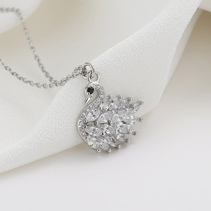 Elegant White Swan Hot Selling Original Fashion <b>Necklace</b> Trendy Versatile <b>Simple</b> Temperament Diamond Set Swan Pendant <b>Necklace</b> - Product Image 6