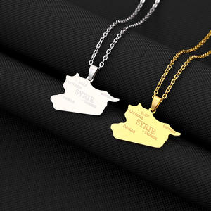 Teel ilver 18K antiguo con nombre yrian RAB public epublic namel namyria ational lag AP endant Hain ecklace - Product Image 3