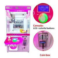 Mini borne d'arcade avec commande joystick, pousse-pièces, petite machine à griffes de table pour jeux de poupées à vendre