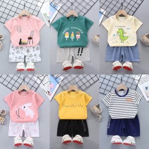 Nuova moda abbigliamento Casual <span class=keywords><strong>da</strong></span> ragazza Set 2 pezzi <span class=keywords><strong>giochi</strong></span> per bambini all'aperto Set di pantaloncini <span class=keywords><strong>da</strong></span> t-shirt con stampa modello carino all'ingrosso - Product Image 3