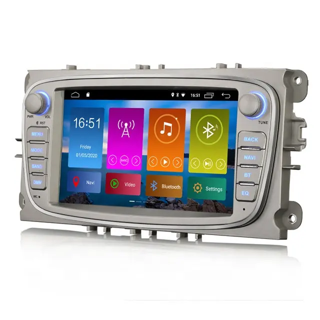 Erisin ES3109FS 7 "Quad-Core Android 10.0 lettore multimediale per auto per Ford Galaxy Focus Mondeo GPS WiFi 4G CarPlay TPMS DVR DAB