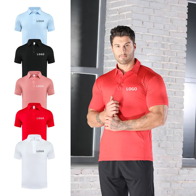 Áo Golf Nam 100% Cotton Polyester Thêu Logo Tùy Chỉnh Áo Thun Nam Chất Lượng Cao Đồng Phục Áo Polo