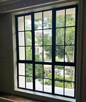 Puerta Frontal Francesa Antigua con Ventanas Dobles Arqueadas de Aluminio y Vidrio para Patio