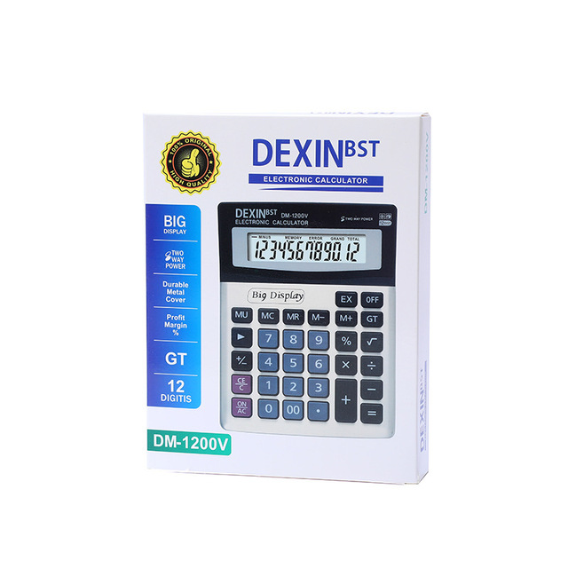 Large 12-digit Large Screen Desktop Calculator DM1200v Wholesale Computers for Finance Office Accounting