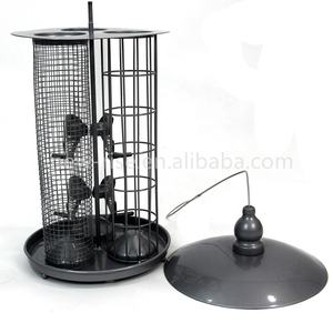 Mangeoire à oiseaux suspendue de luxe 3 en 1 pour jardin <span class=keywords><strong>sauvage</strong></span> Mangeoire à graines, noix, grosse boule de suif Station d'alimentation résistante à la mastication et aux intempéries - Product Image 4