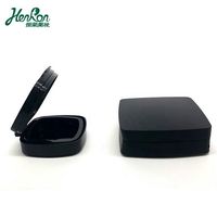 Conteneur de fond de teint à coussin carré pour maquillage noir