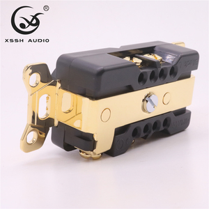 Enchufes de 20A YIVO XSSH Audio, enchufes eléctricos de doble potencia con 3 pines, estándar americano, chapados en oro o rodio, cobre rojo. - Product Image 4
