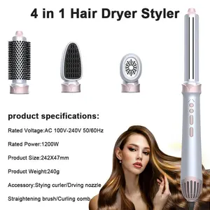 5 en 1 cheveux Styler sèche-cheveux une étape haute vitesse sèche-cheveux professionnel lisseur bigoudi outils de coiffure brosse à Air chaud