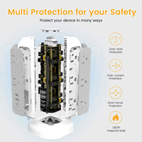 Répartiteur multiprise 11 prolongateur de sortie ca, protection contre les surtensions électriques avec 2 USB Type C, extenseur de chargeur mural