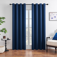 Cortinas Opacas Modernas de Color Sólido, de Poliéster, Aislantes, con Malla, para Todas las Estaciones, para Dormitorios y Salas de Estar, Disponibles en Varios Tamaños