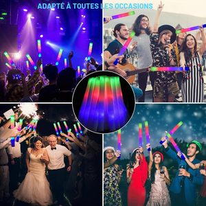 Neon-Glo 100pcs-pack RGB LED <b>Foam</b> <b>Sticks</b> Battery-Powered Waterproof Durable Glow Dark Indoor/Outdoor Party Supplies Wedding - Product Image 6