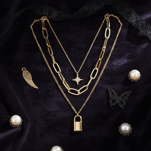 Collane da donna stile gotico coreano placcato oro Charm Trending angelo farfalla perla vendita calda all'ingrosso per Fashionistas - Product Image 2