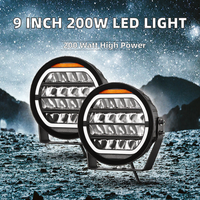 Feux de route LED haute puissance 200W de 9 pouces, blanc naturel, DRL Halo, feux de travail auxiliaires, ajustement universel pour voiture, camion, tout-terrain, 12V 24V