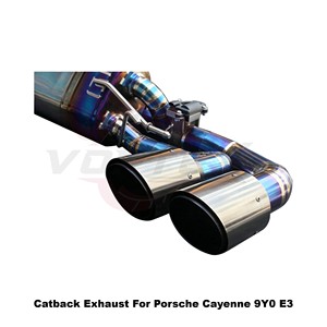 Vortex Exotic Gradient Titanium Muffler Assembly Featuring Vacuum Valve Fits Porsche Cayenne 9Y0 E3 Tuning - Product Image 3