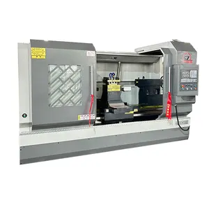 Torno CNC de cama plana CK61100 da marca Shenzhong com eixo grande de 105 mm